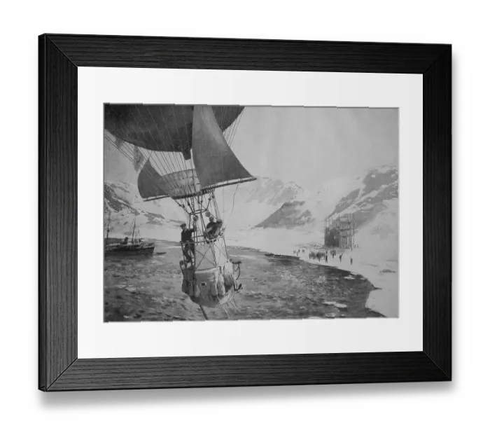Framed Print : Salomon August Andrees Expedition with a gas balloon to the North Pole started on 11 July 1897