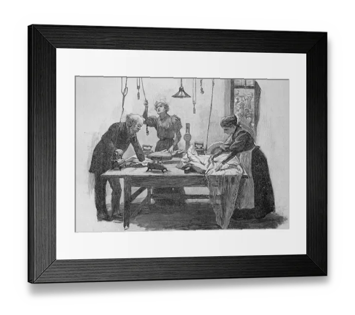 Framed Print : Novelty electric ironing, here in the tailor's studio of the royal theatre in Berlin Framed Print : Novelty electric ironing, here in the tailor's studio of the royal theatre in Berlin