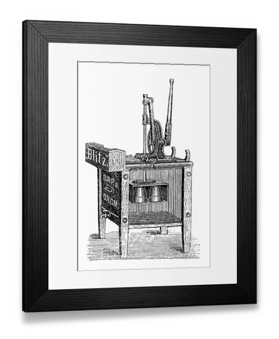 Framed Print : Universal washing machine anno 1888