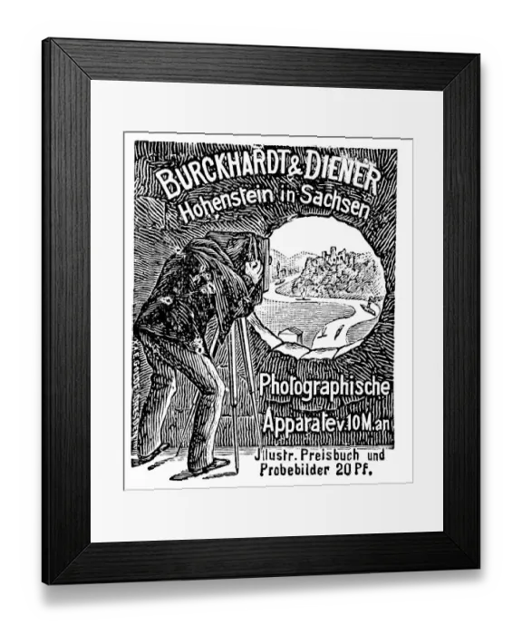 Framed Print : Advertisement of the company Burckhardt und Diener