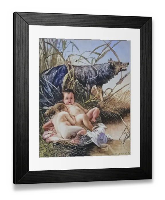 Framed Print : Romulus and Remus and the She-Wolf