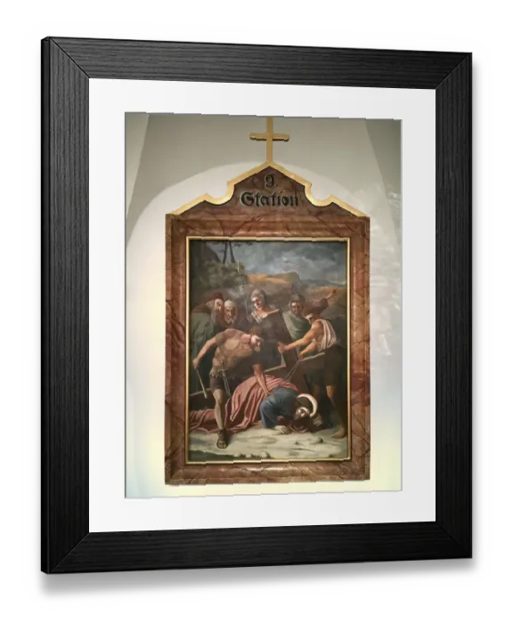 Framed Print : Stations of the Cross by an unknown artist in the ambulatory of the Catholic pilgrimage church of the Holy Trinity in Framed Print : Stations of the Cross by an unknown artist in the ambulatory of the Catholic pilgrimage church of the Holy Trinity in