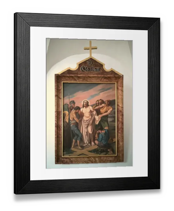 Framed Print : Stations of the Cross by an unknown artist in the ambulatory of the Catholic pilgrimage church of the Holy Trinity in