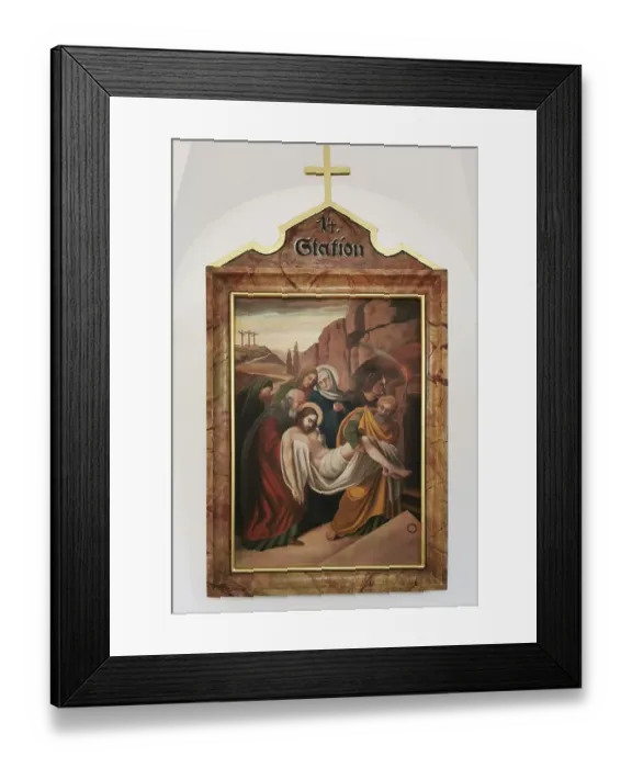 Framed Print : Stations of the Cross by an unknown artist in the ambulatory of the Catholic pilgrimage church of the Holy Trinity in Framed Print : Stations of the Cross by an unknown artist in the ambulatory of the Catholic pilgrimage church of the Holy Trinity in