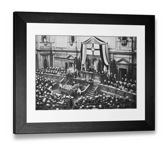 Framed Print : 50th Anniversary Celebration of the German Colonial Society in the Plenary Session Hall of the German Reichstag