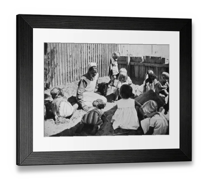 Framed Print : German Sisters in Kindergarten Framed Print : German Sisters in Kindergarten