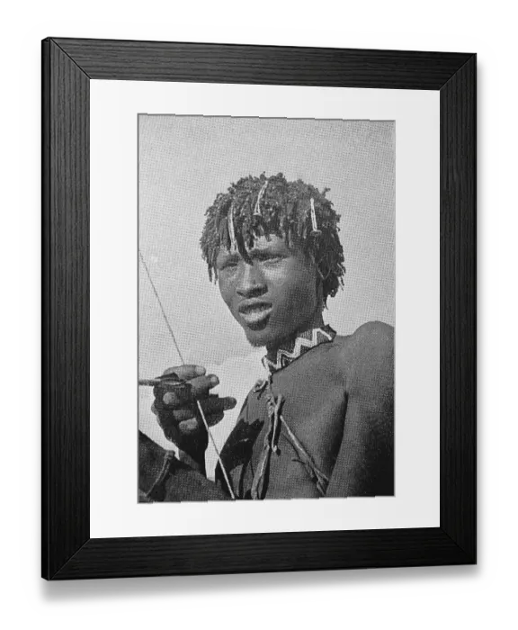 Framed Print : Heigum Bushman with bow and arrow