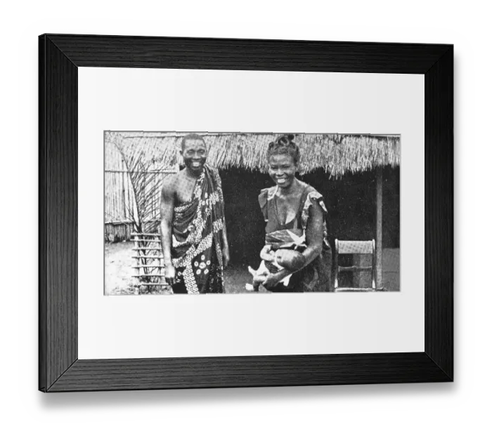 Framed Print : German speaking teacher couple in Ho in 1910