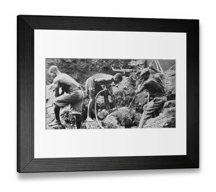 Framed Print : Native Cameroonian workers with modern tools Framed Print : Native Cameroonian workers with modern tools