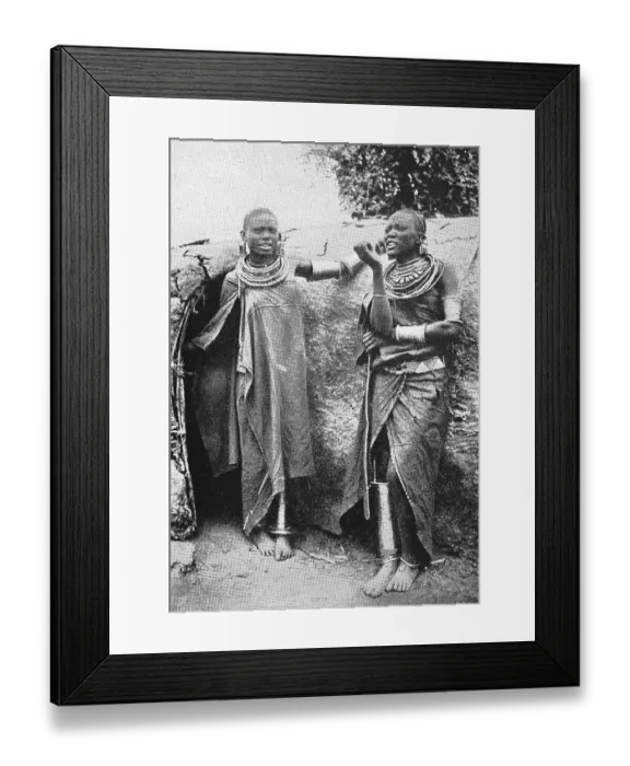 Framed Print : Maasai Women with Heavy Metal Jewellery