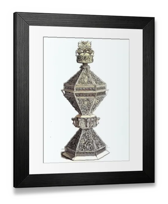 Framed Print : Silver-gilt salt container, c. 1882