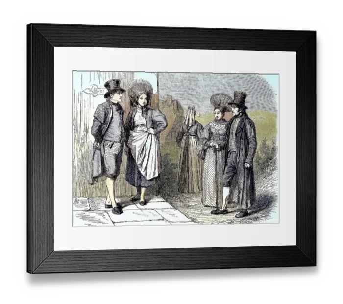 Framed Print : Traditional traditional costume from Swabia