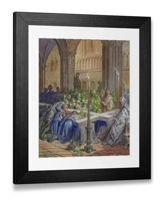 Framed Print : The veneration of the cross by the Crusaders
