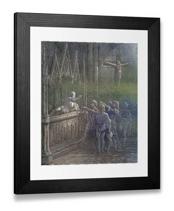 Framed Print : The Oath of the Crusaders Knights in front of the Campaign