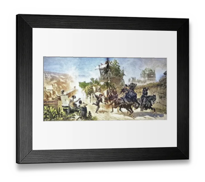 Framed Print : Stagecoach in Spain in full swing, c