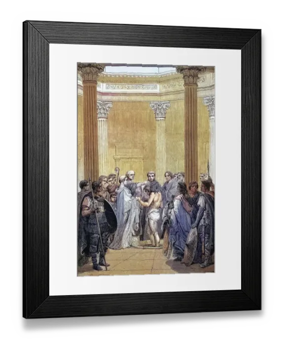 Framed Print : Baptism of Clovis I 466-511, a Frankish king of the Merovingian dynasty