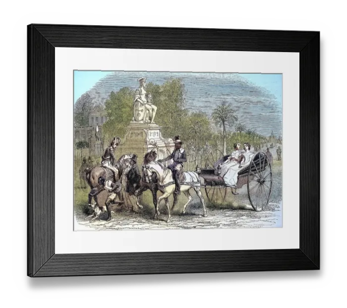 Framed Print : 1856, a carriage in Havana, Cuba Framed Print : 1856, a carriage in Havana, Cuba