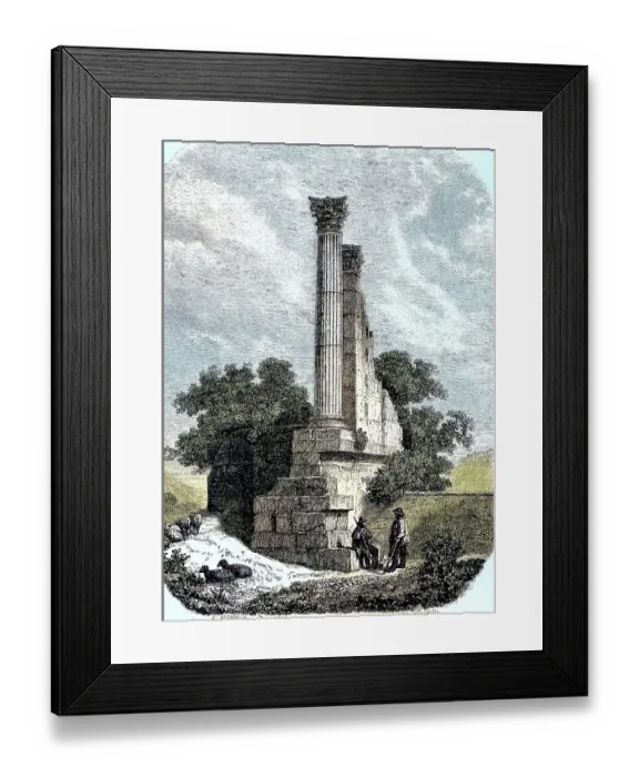Framed Print : Roman ruins in Vernegues, Departement Bouches-du-Rhone in the region Provence-Alpes-Cote d'Azur