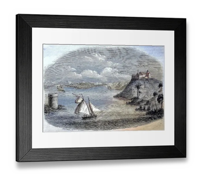 Framed Print : Historic, digitally restored reproduction of an original from the 19th centuryThe Monastery of La Rabida is a