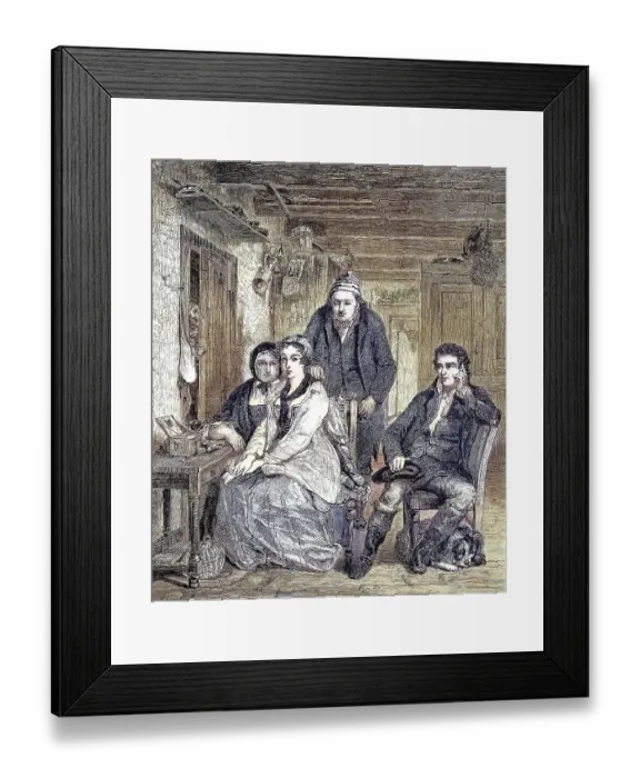 Framed Print : Duncan Gray with his family at home