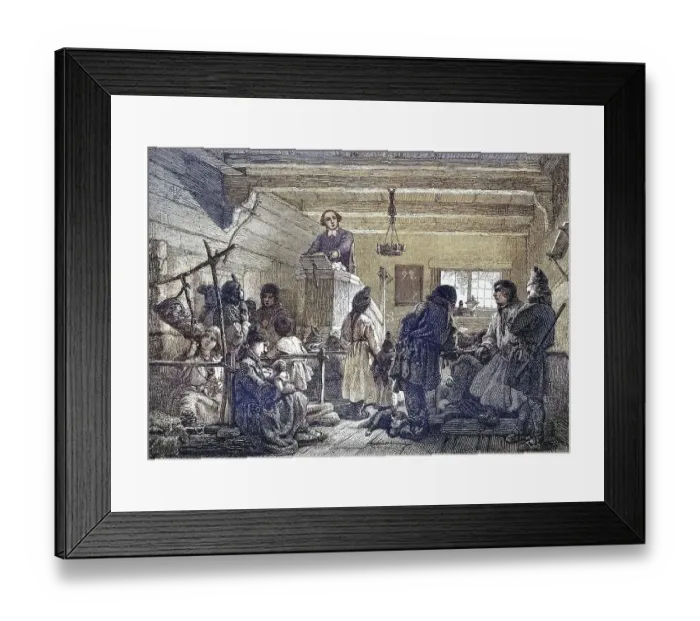 Framed Print : Preacher in a village church in the south of Lapland