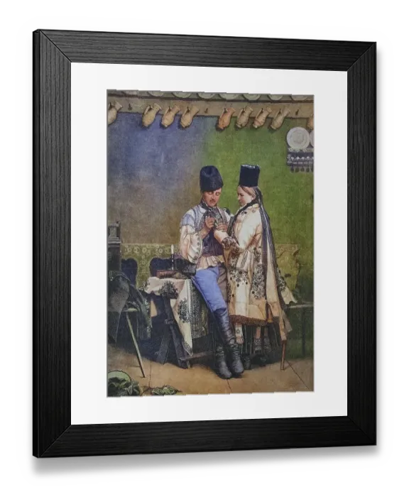 Framed Print : Saxon bride and groom in traditional traditional costume Framed Print : Saxon bride and groom in traditional traditional costume