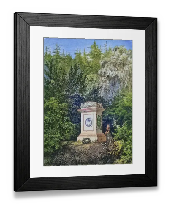 Framed Print : The Monument to Queen Louise in the Palace Garden at Hildburghausen in 1878