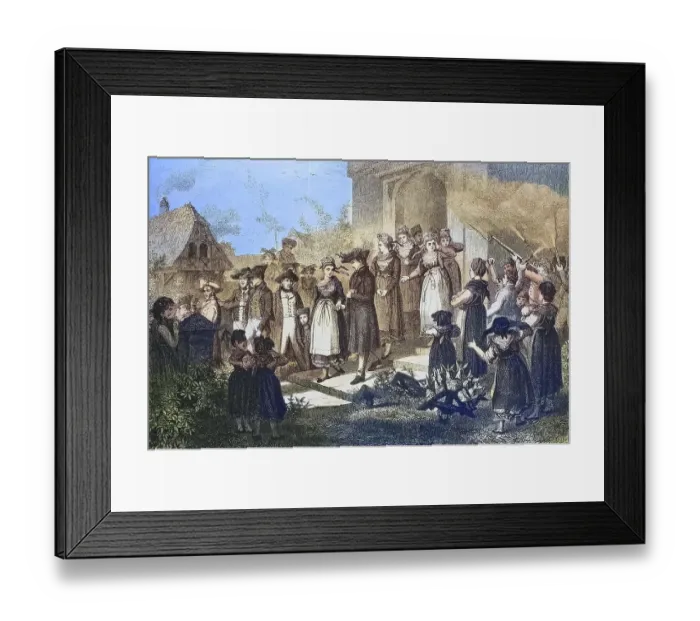 Framed Print : A Wedding in Alsace 1880, France Framed Print : A Wedding in Alsace 1880, France