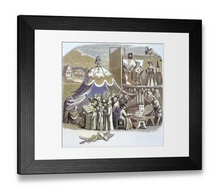Framed Print : Fragments from the painting Temperantia by de Brueghel