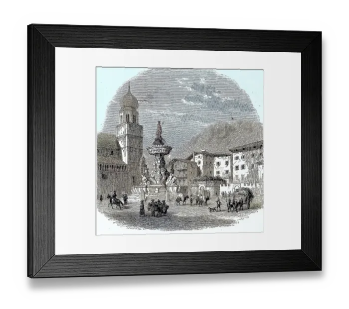 Framed Print : Cathedral Square with the Fountain of Neptune in Trento Framed Print : Cathedral Square with the Fountain of Neptune in Trento