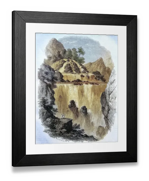 Framed Print : The Waterfall of Kambagaga in the Senegambia Region between Senegal and Gambia