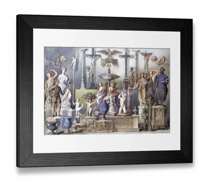 Framed Print : Zinc cast ornaments from the zinc foundry of L