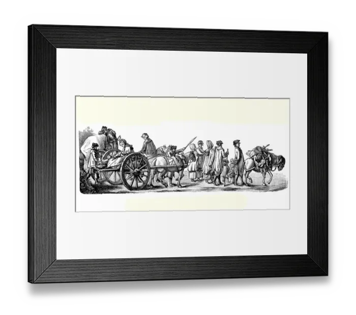 Framed Print : Immigration of the French coming to the direction around 1785 Framed Print : Immigration of the French coming to the direction around 1785