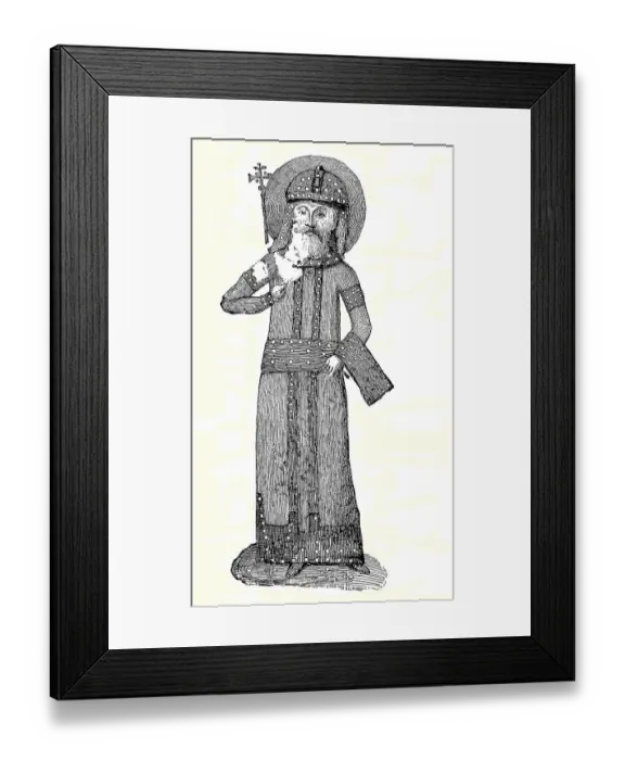 Framed Print : Bulgarian Bar, c. 950, miniature from a Slavic manuscript in the Vatican Library