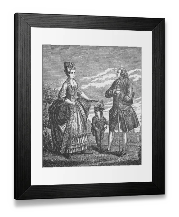 Framed Print : Bourgeois and Bourgeoise, French for upper middle class