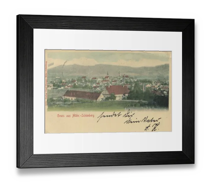 Framed Print : Greetings from Schoenberg in Moravia Framed Print : Greetings from Schoenberg in Moravia