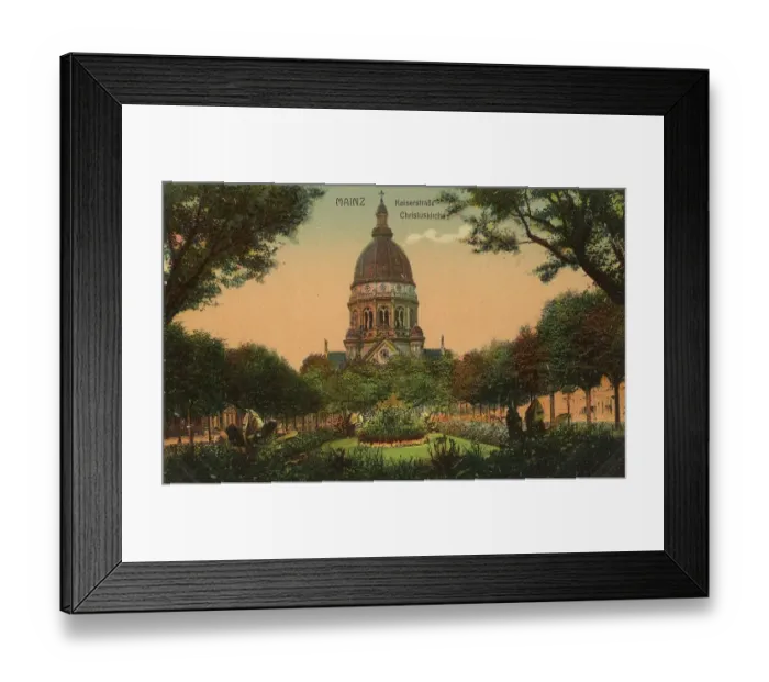 Framed Print : The Kaiserstrasse and the Christuskirche in Mainz Framed Print : The Kaiserstrasse and the Christuskirche in Mainz