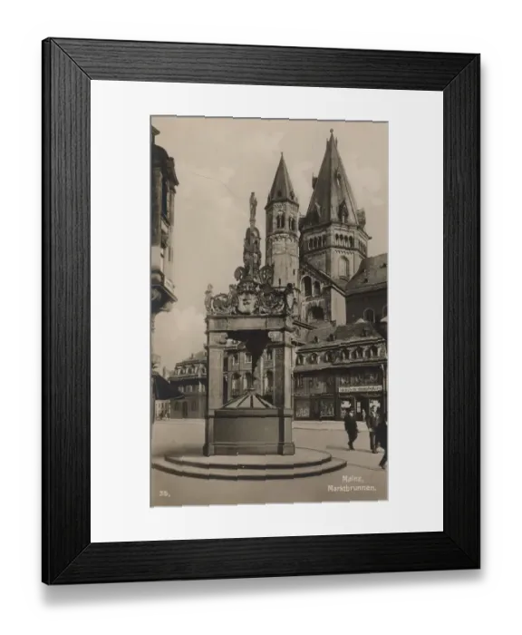 Framed Print : Market fountain in Mainz, Rhineland-Palatinate