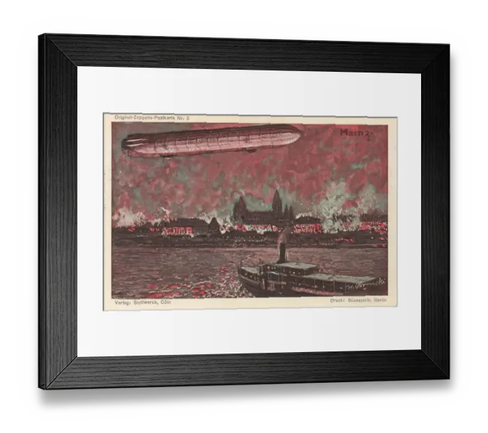 Framed Print : Zeppelin over Mainz, Rhineland-Palatinate
