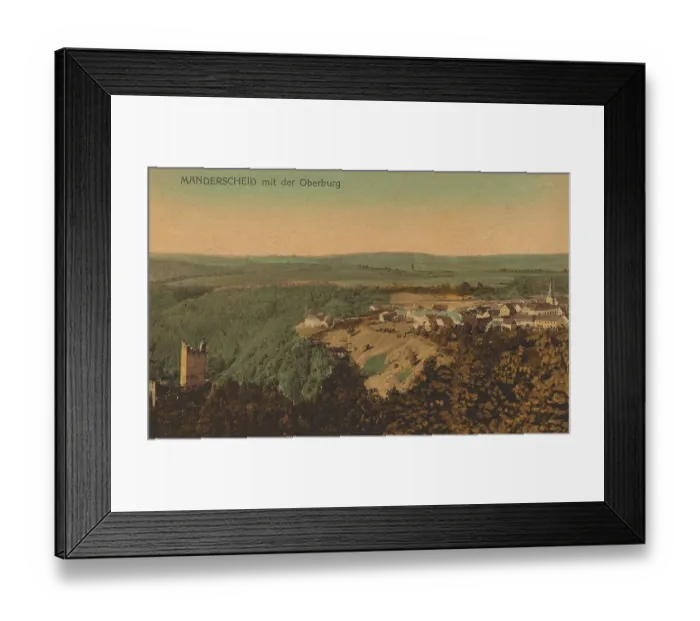 Framed Print : Gruss aus der Eifel, Manderscheid