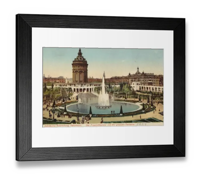 Framed Print : Greeting from Mannheim, Friedrichsplatz