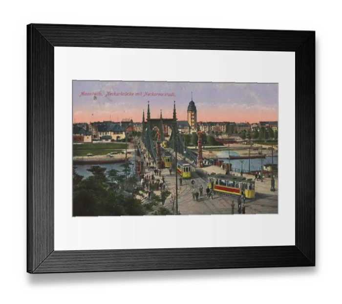 Framed Print : Neckar bridge in Mannheim, Baden-Wuerttemberg Framed Print : Neckar bridge in Mannheim, Baden-Wuerttemberg