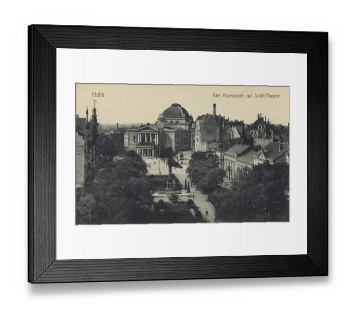 Framed Print : Old Promenade and Municipal Theatre of Halle
