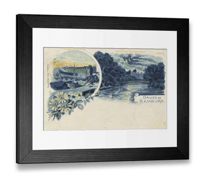 Framed Print : Greetings from Hamburg, Germany Framed Print : Greetings from Hamburg, Germany