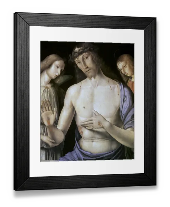 Framed Print : Man of Sorrows with Two Angels, c Framed Print : Man of Sorrows with Two Angels, c