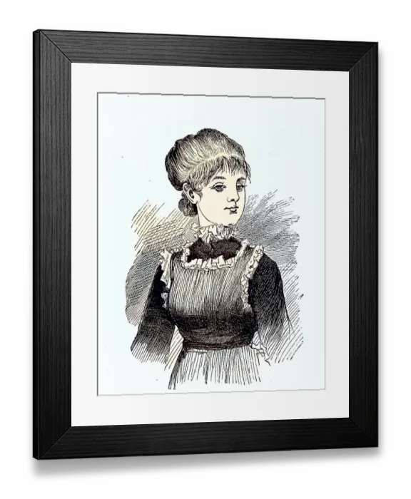 Framed Print : Woman, saleswoman in a shop according to her line of business