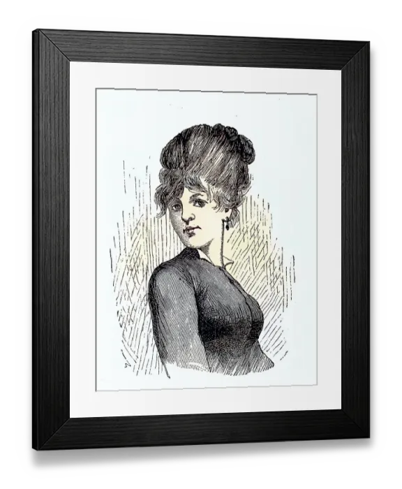 Framed Print : Woman, saleswoman in a shop according to her line of business