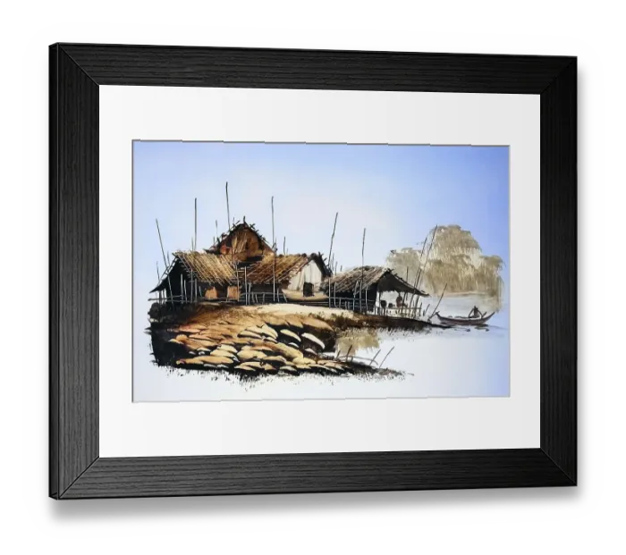 Framed Print : Fish in a Fishing Village, Fishing Boat