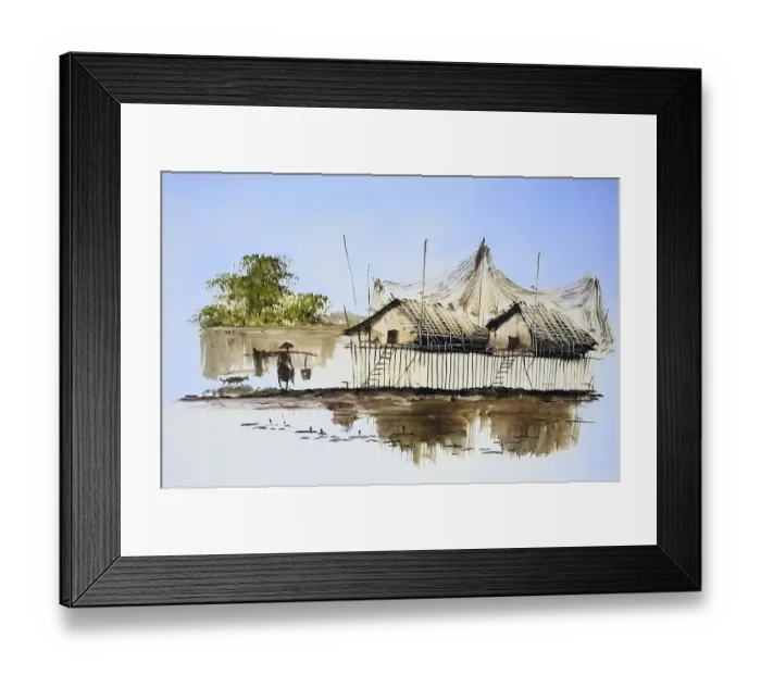 Framed Print : Fish in a Fishing Village, Fishing Boat