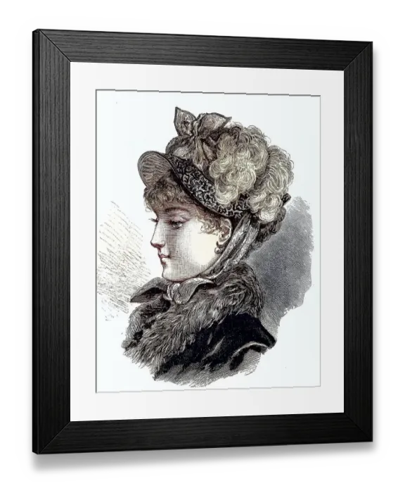 Framed Print : Fashion picture from the year 1880